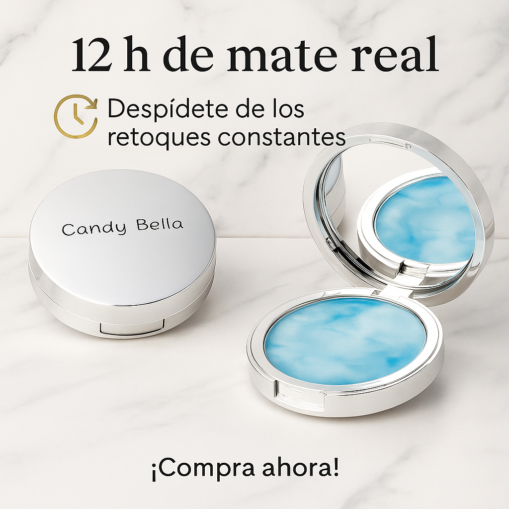 Candy Bella – ¡Adiós brillo en segundos! - Piel Mate al Instante