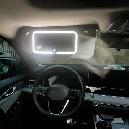 Espejo LED Profesional para Carro – Tu Look Siempre Perfecto - Incluso Manejando